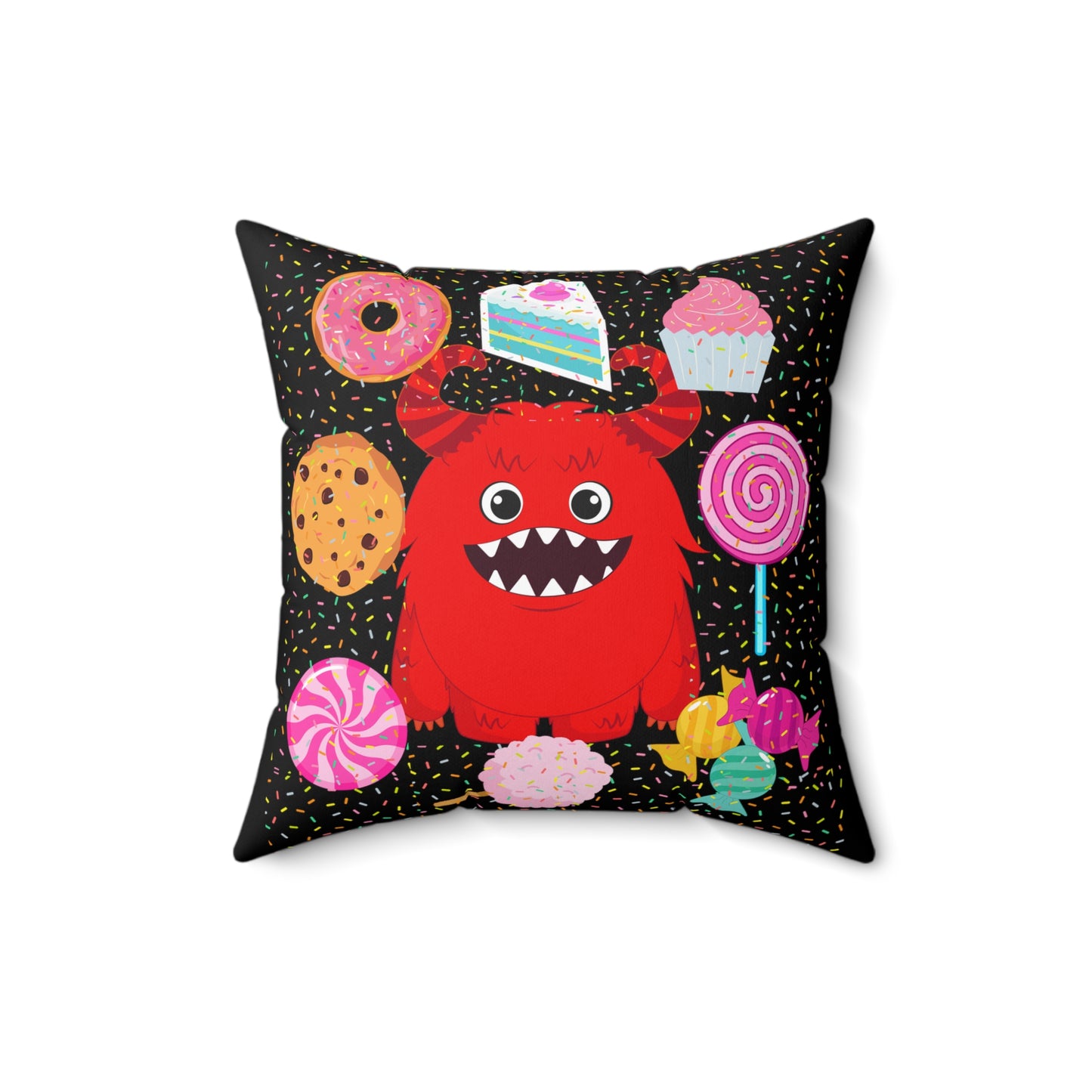 Candy Monster Square Pillow