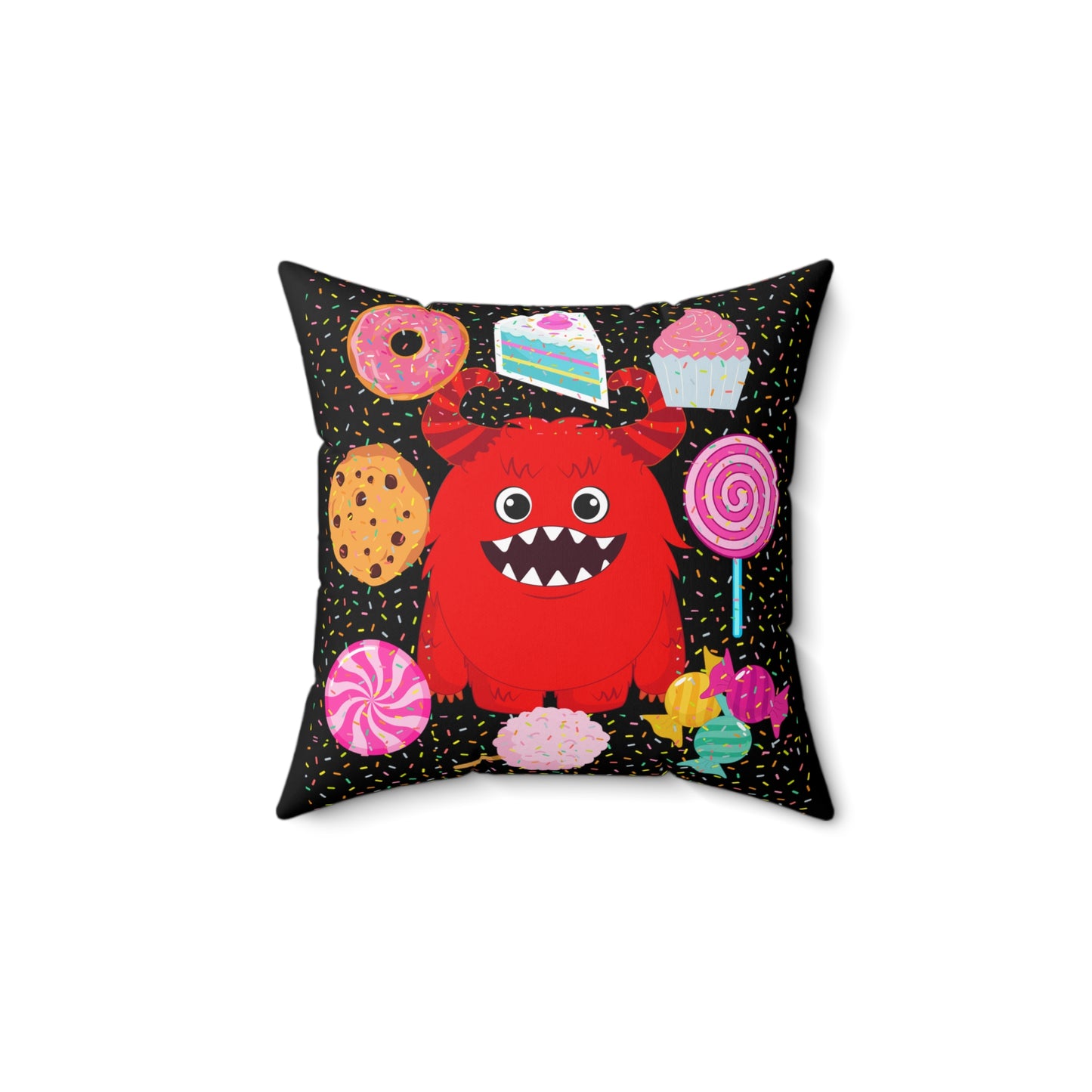 Candy Monster Square Pillow