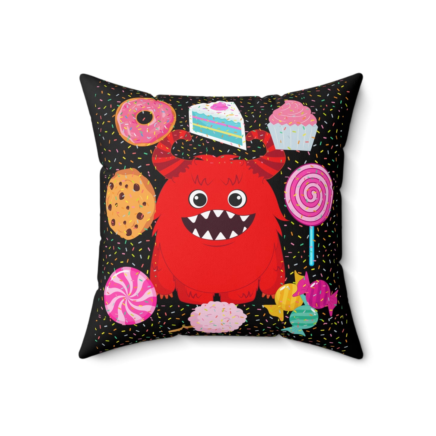 Candy Monster Square Pillow