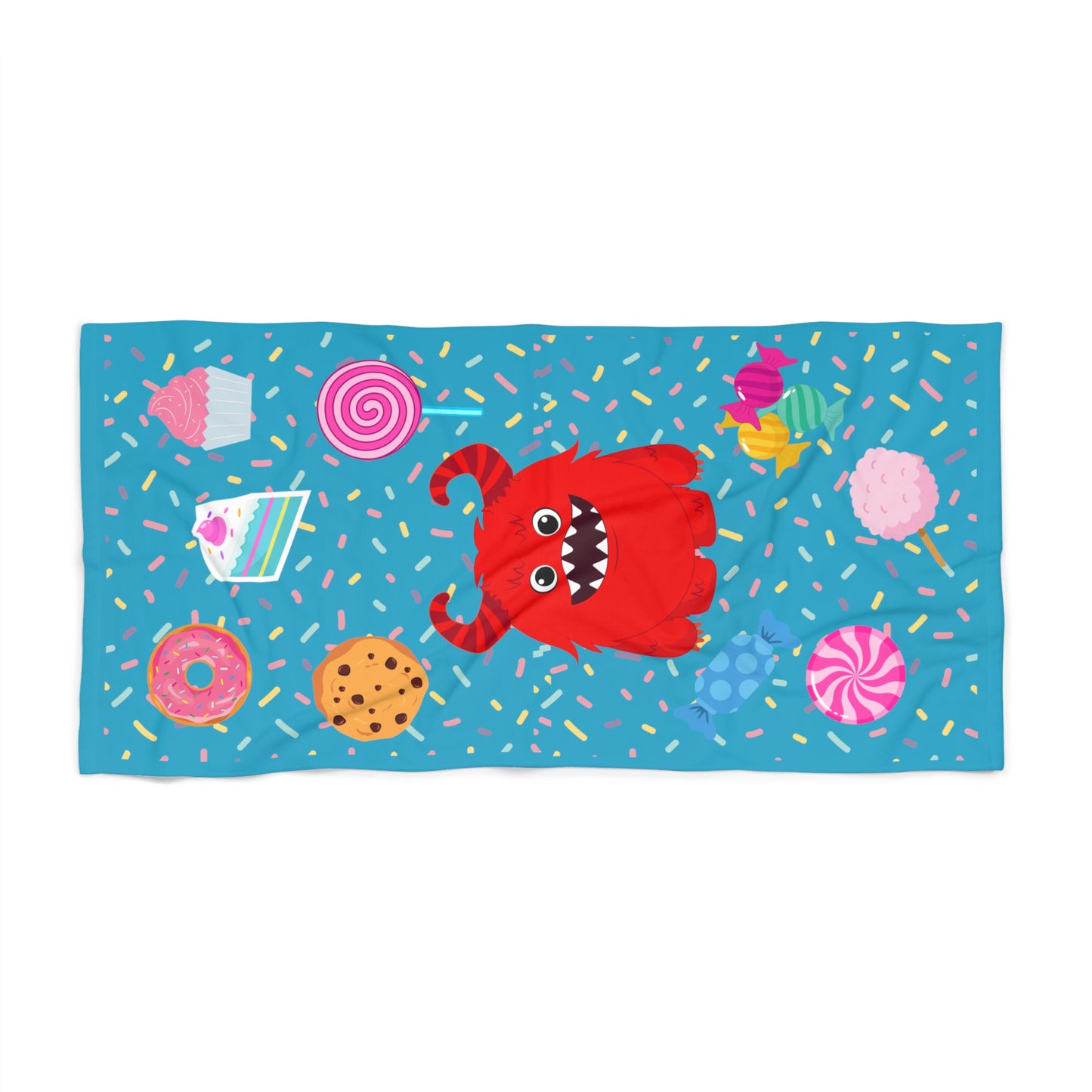 Candy Monster Beach Towel- Turquoise