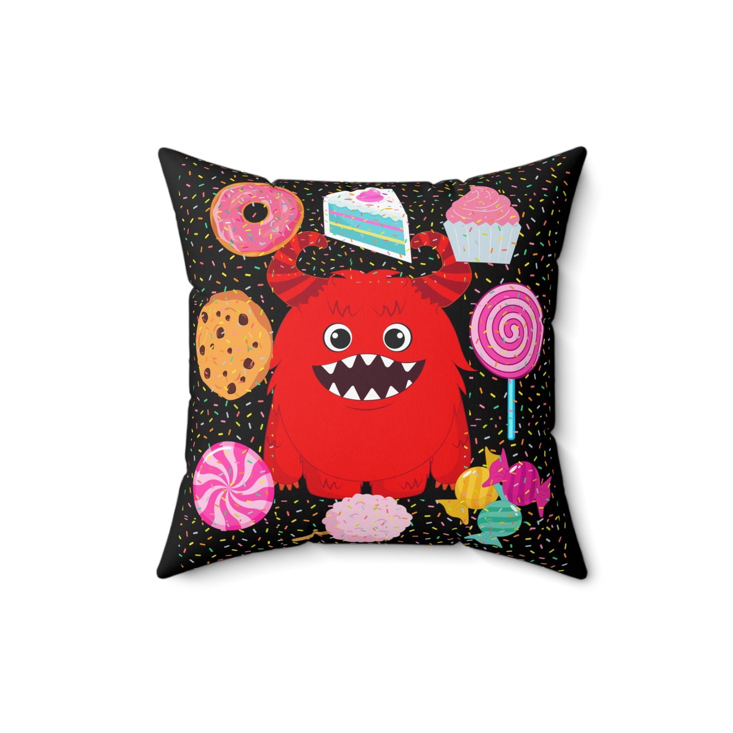 Candy Monster Square Pillow